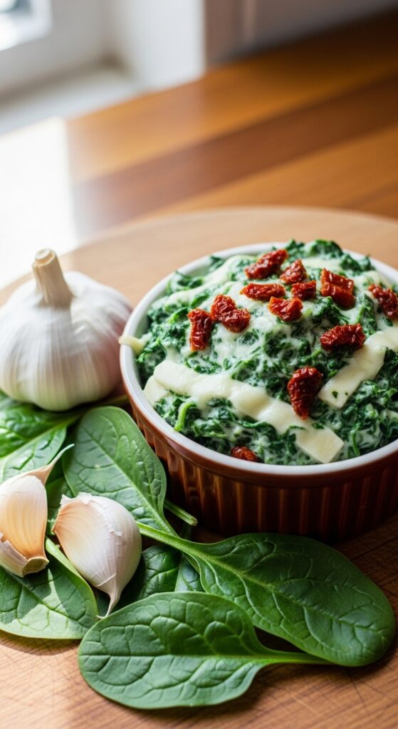 creamy spinach and cheese filling