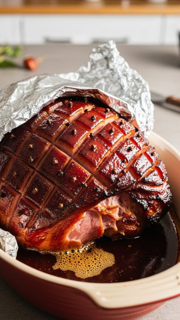 glaze caramelizing with darker edges