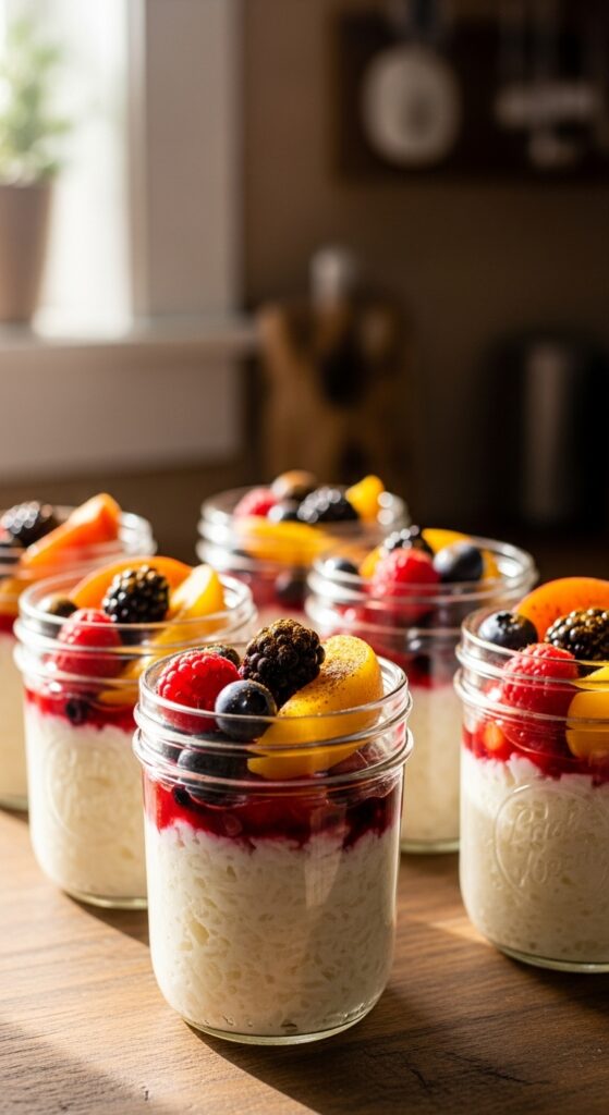 homemade chilled rice pudding