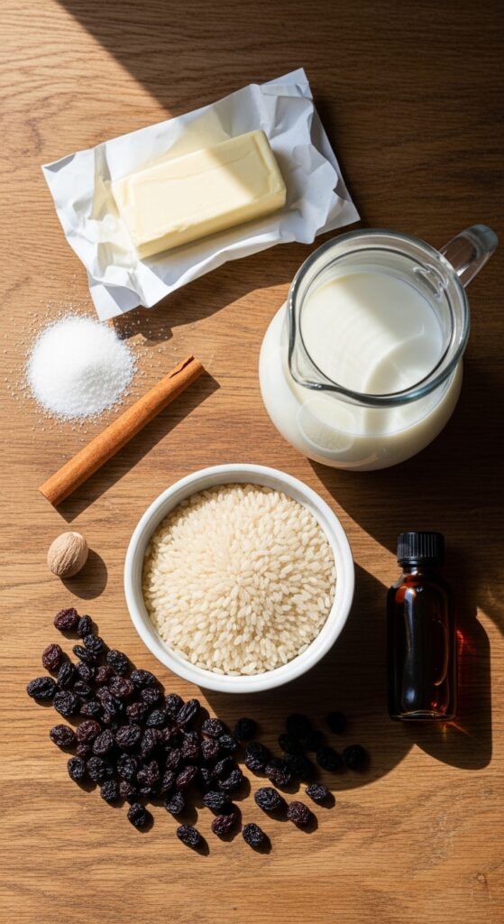 homemade rice pudding ingredients