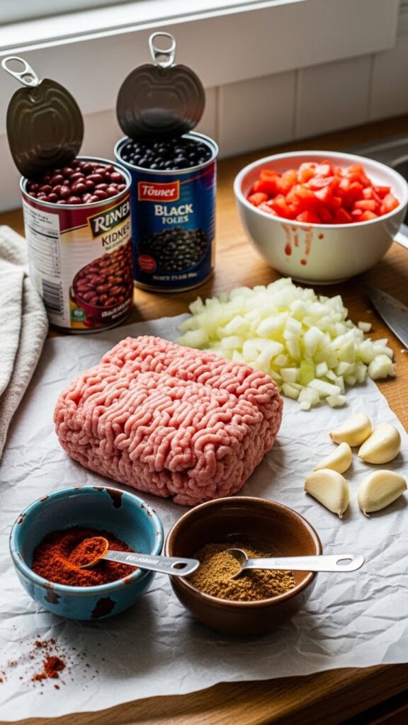 ingredient setup on a kitchen counter