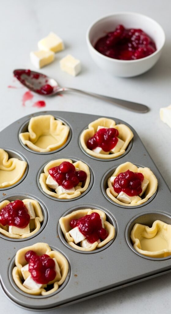 mini muffin tin filled