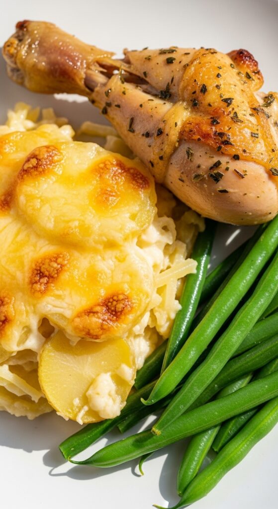 potatoes au gratin served