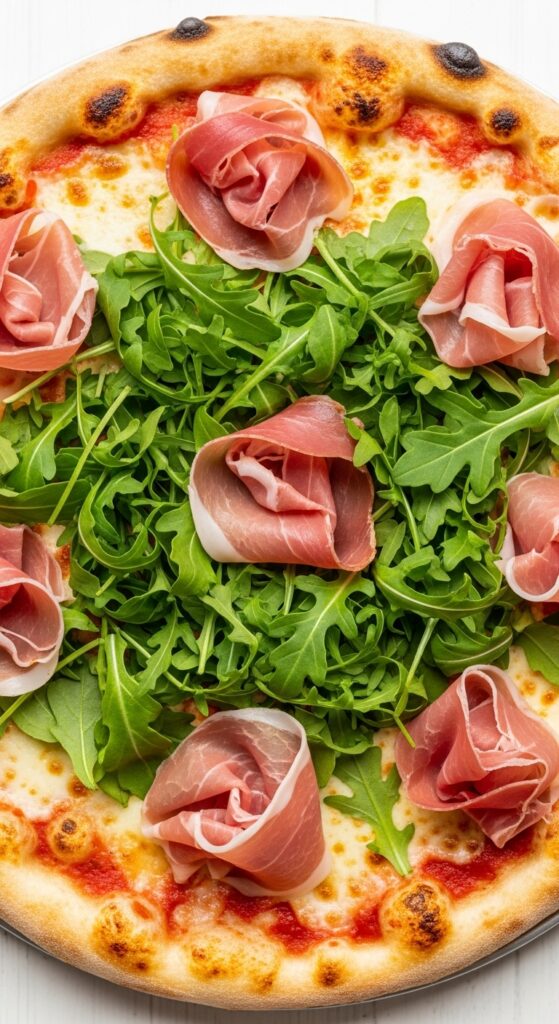 prosciutto and arugula pizza