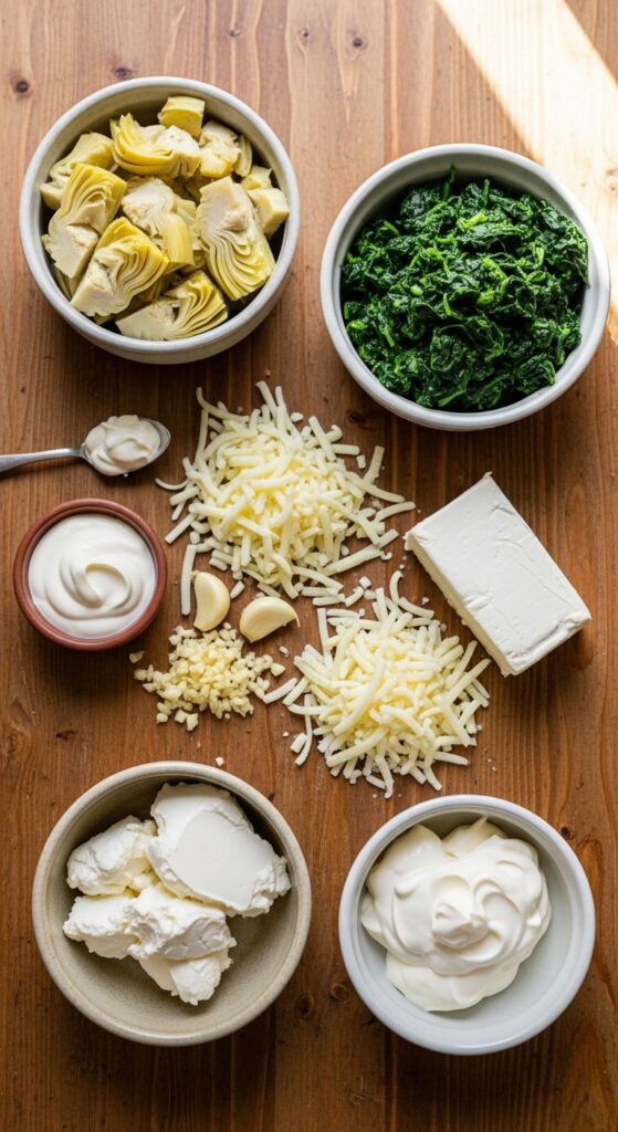 spinach artichoke dip ingredients