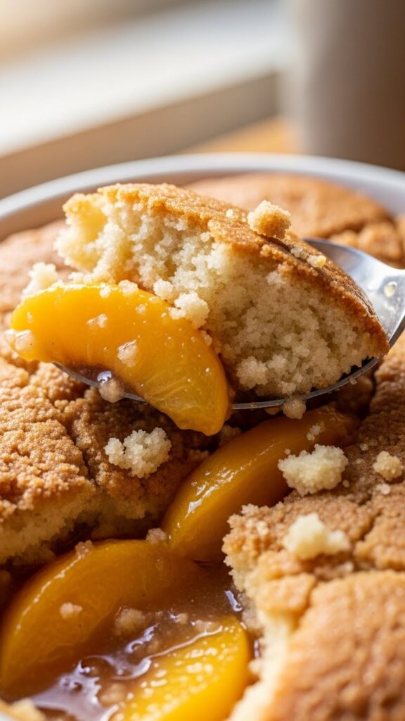warm peach cobbler