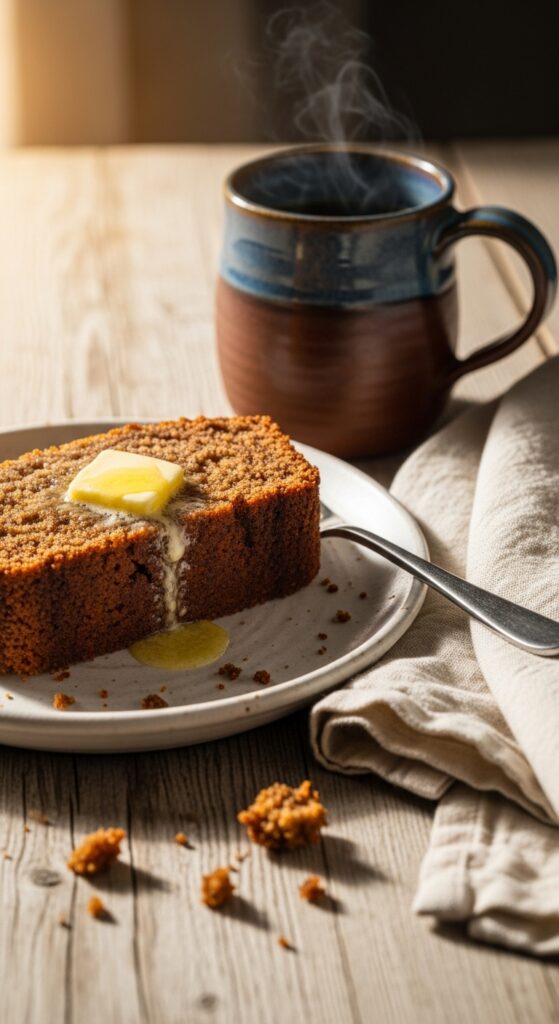 warm slice of banana bread