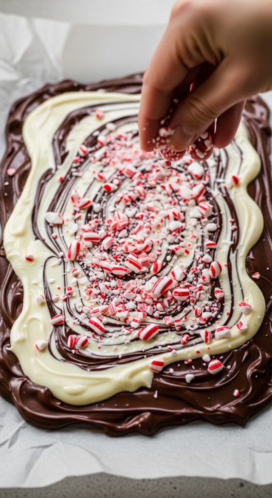 white chocolate poured