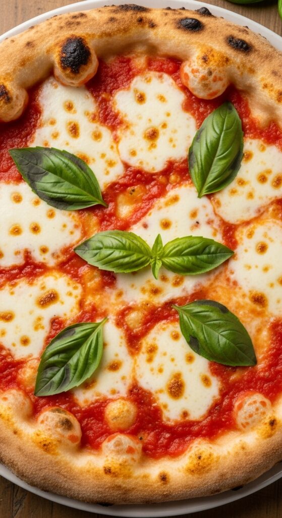 wood-fired margherita pizza