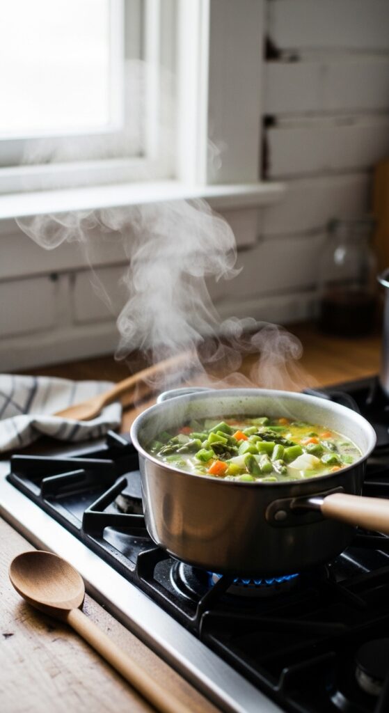 Asparagus Soup Cooking Proces