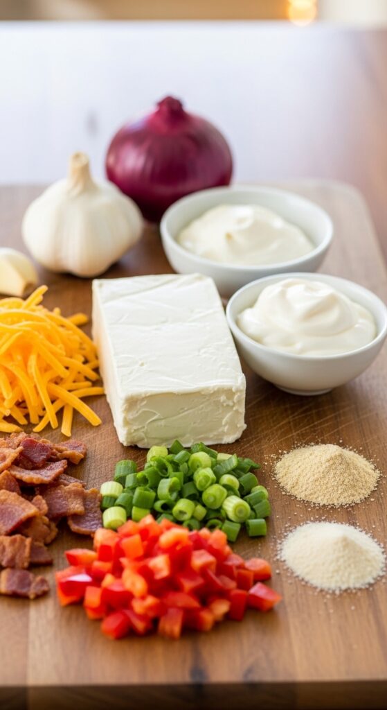 Boat Dip Ingredients Spread