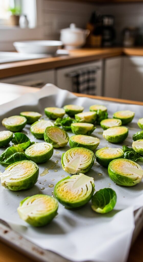 Brussels sprouts spread cut-side