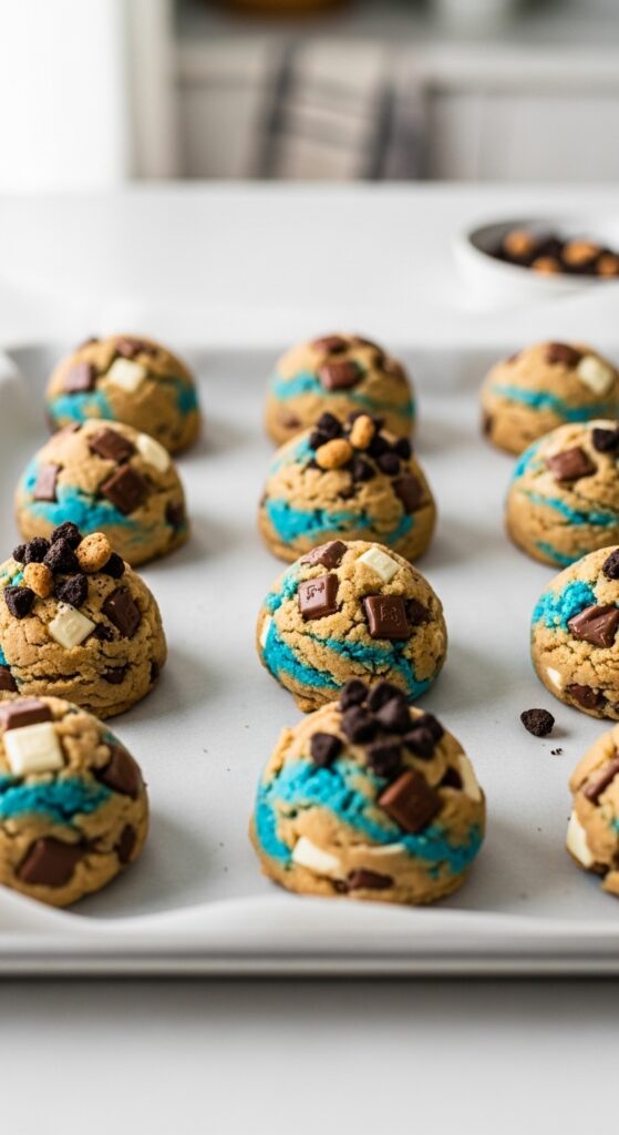 Cookie Monster Cookies Baking Process