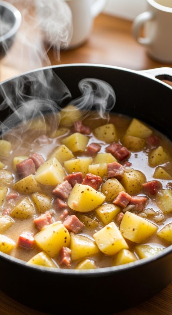 Cooking Potatoes and Ham