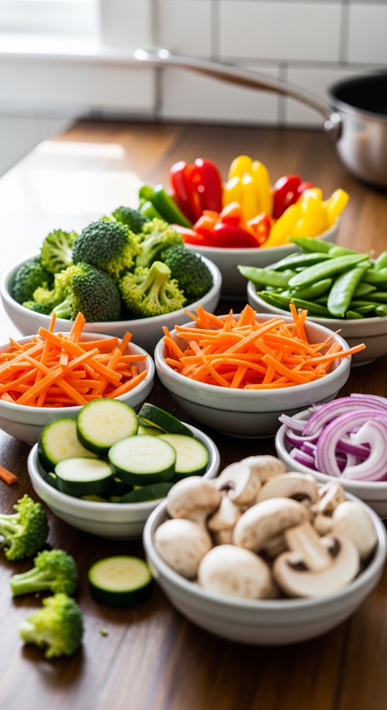 Fresh Chopped Vegetables for Homemade Stir Fry