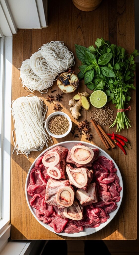 Fresh Pho Ingredients at Home