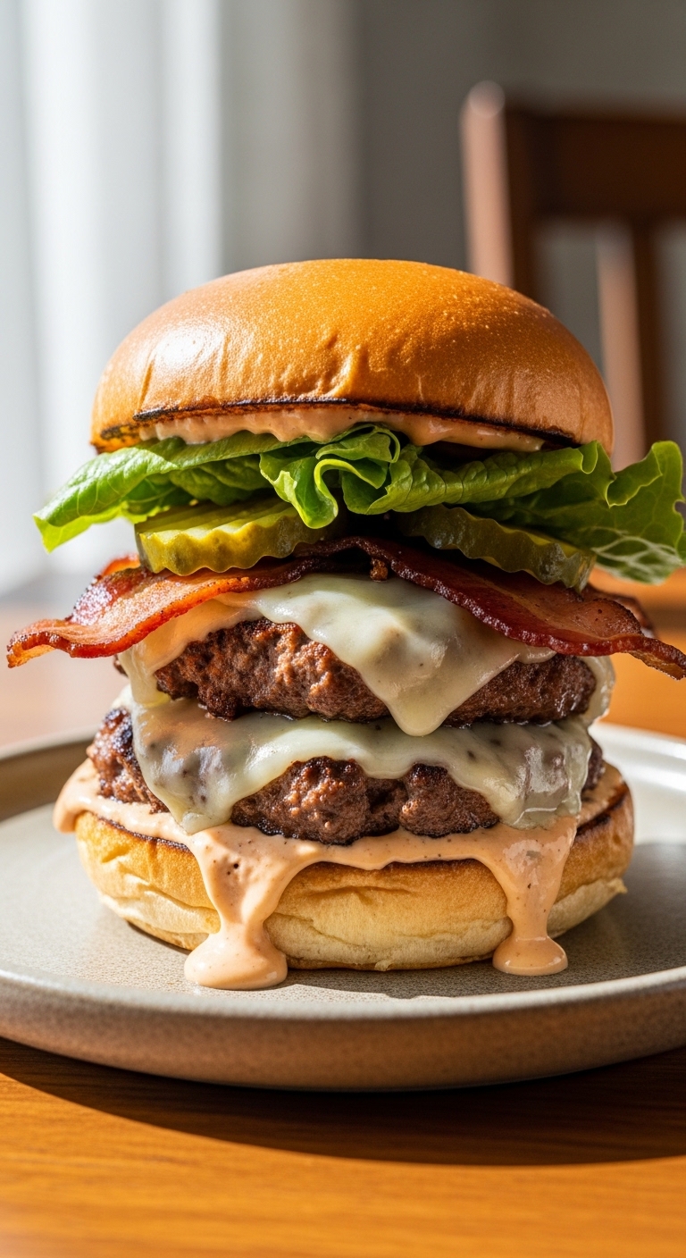 Fully Assembled Homemade Smash Burger