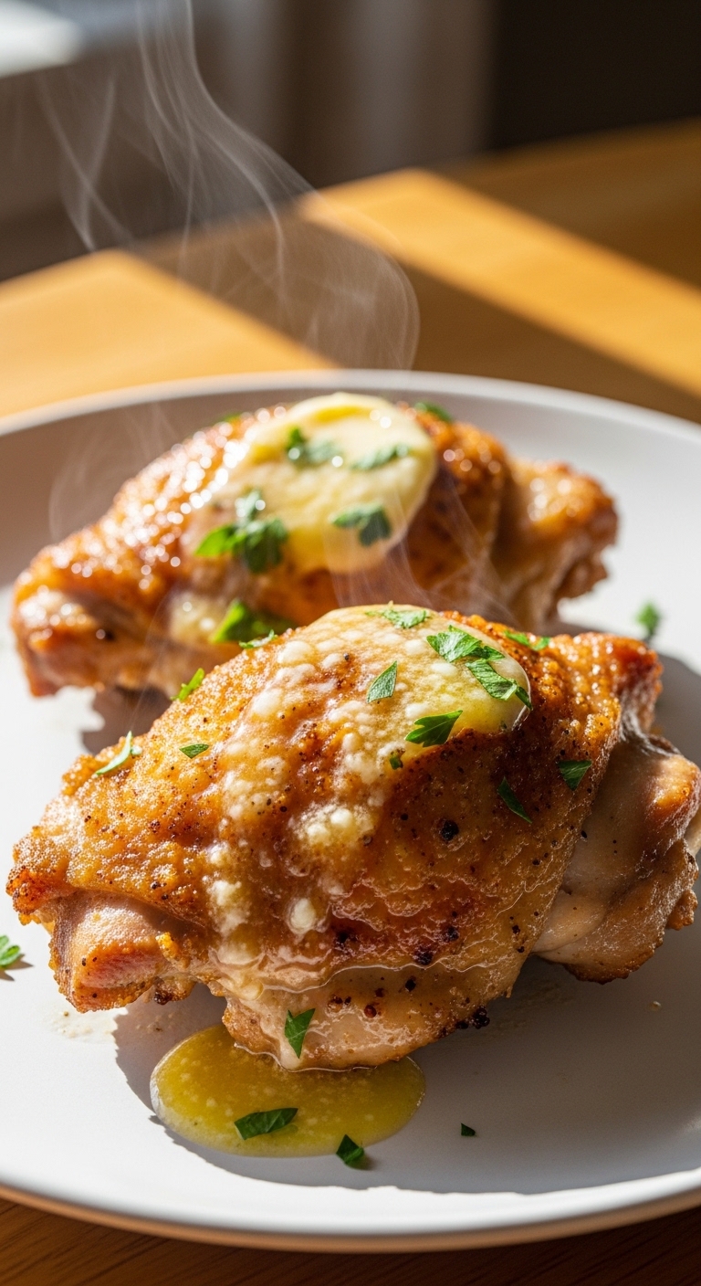 Garlic Herb Butter Chicken on Plate