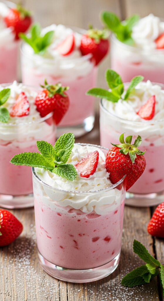 Garnished Homemade Pink Whipped Lemonade