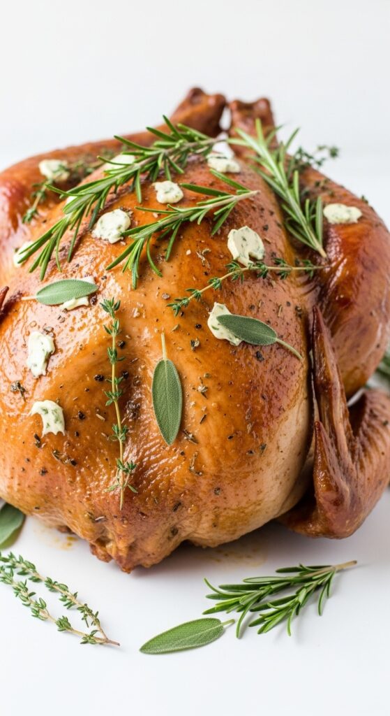 Herb butter smoked turkey