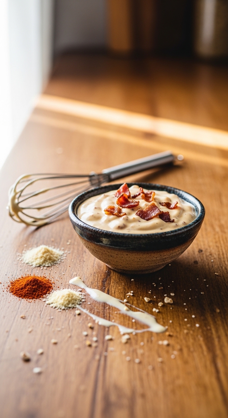 Homemade Baconnaise Sauce in Bowl