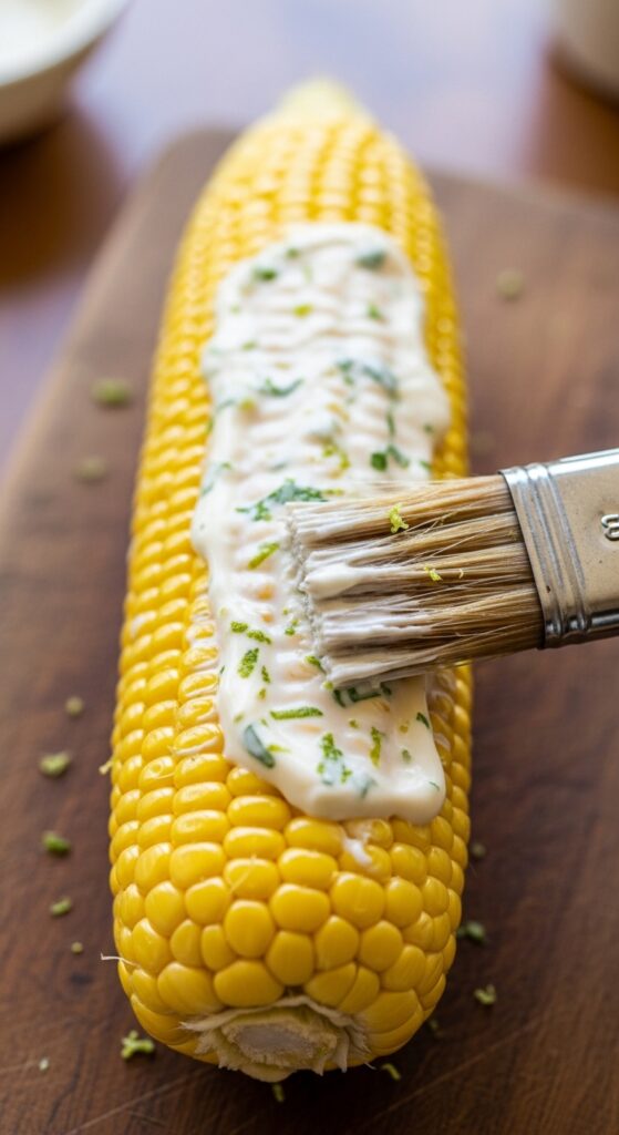 Homemade Creamy Mixture on Corn