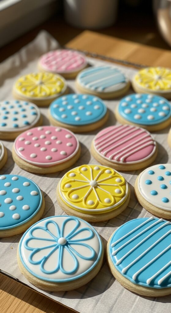 Homemade Decorated Sugar Cookies Close-Up