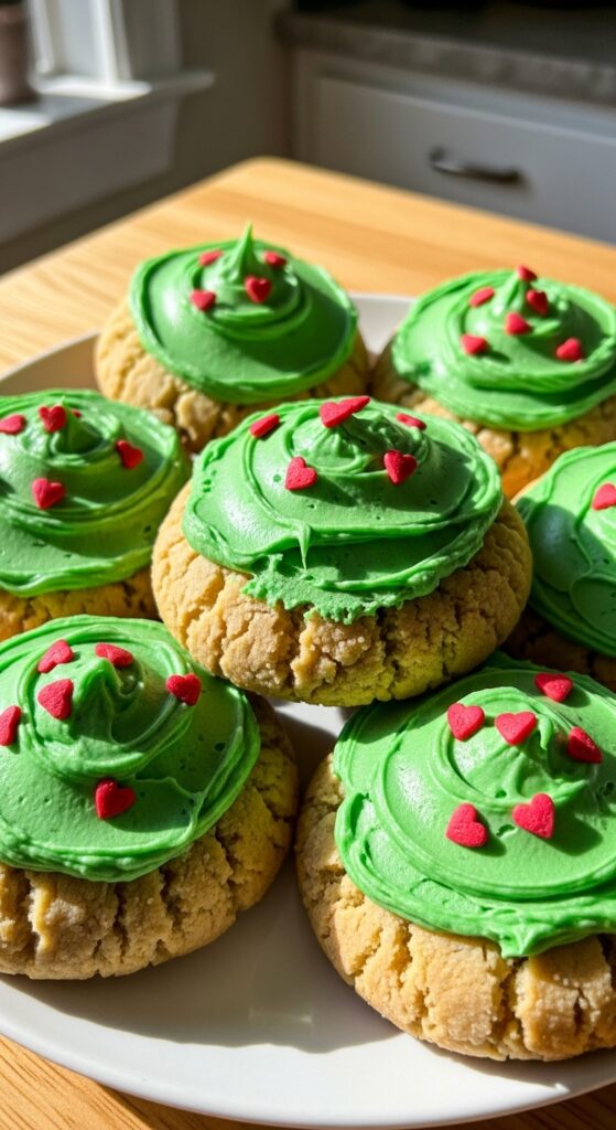 Homemade Frosted Grinch Cookies