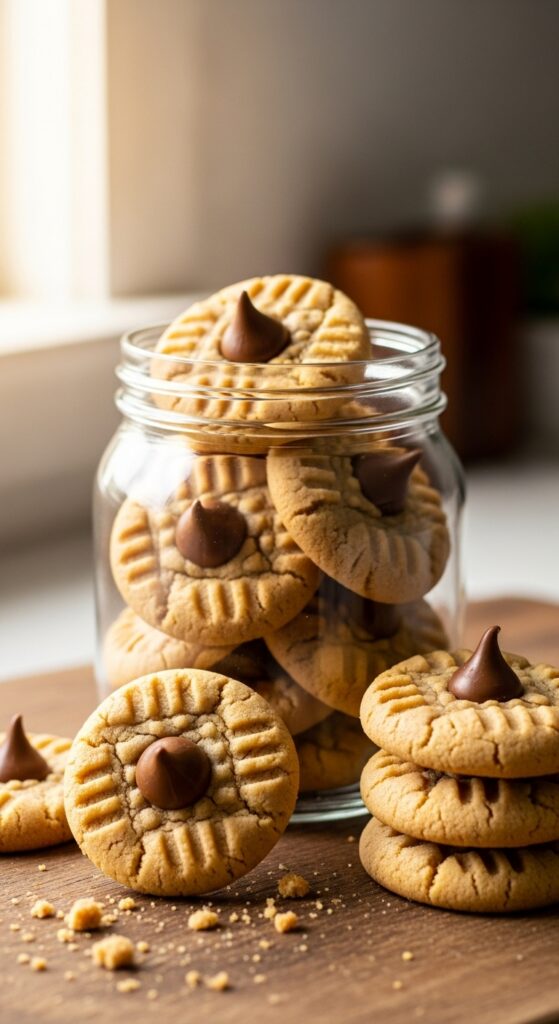 Homemade Peanut Butter Blossom Cookies