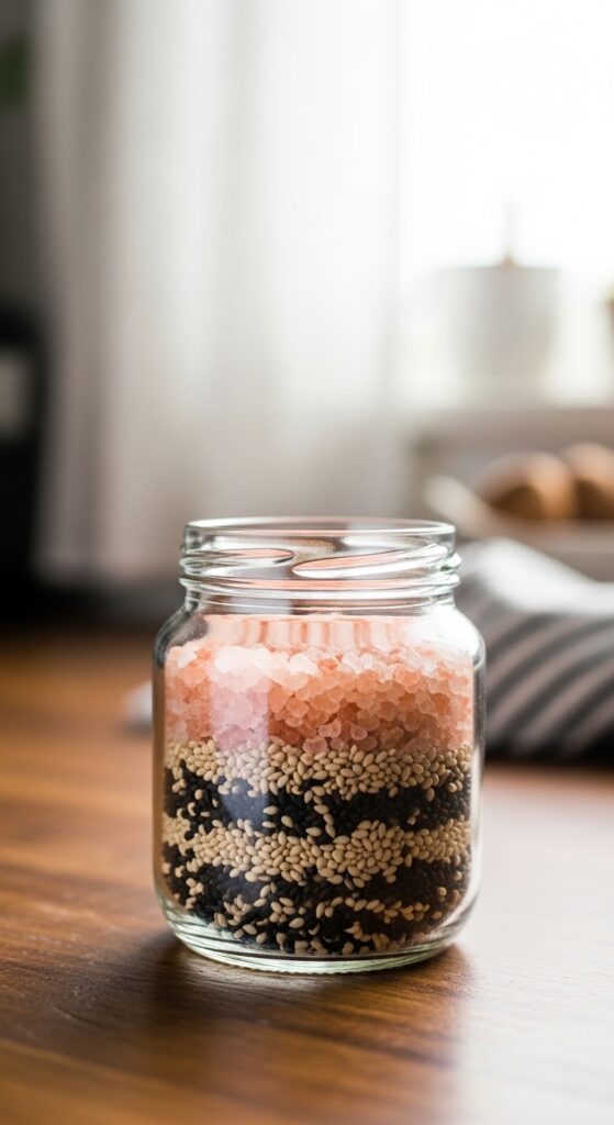 Homemade Pink Salt Blend in Glass Jar