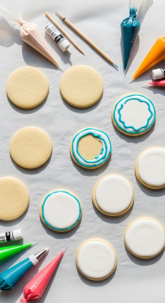 Homemade Royal Icing Cookie Decorating Stages