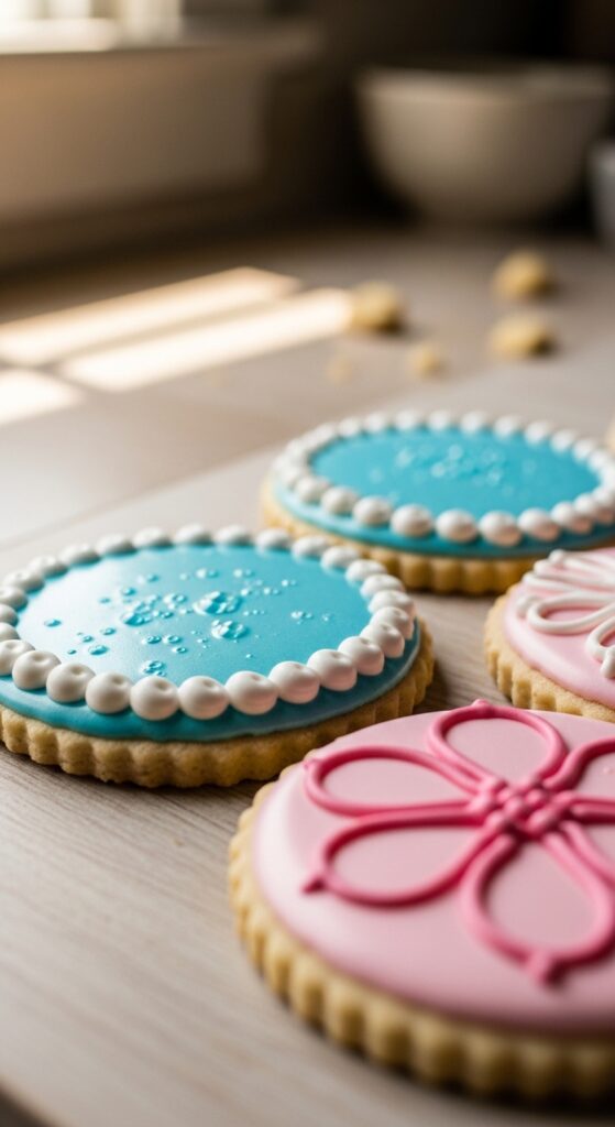 Homemade Royal Icing Texture Close-Up