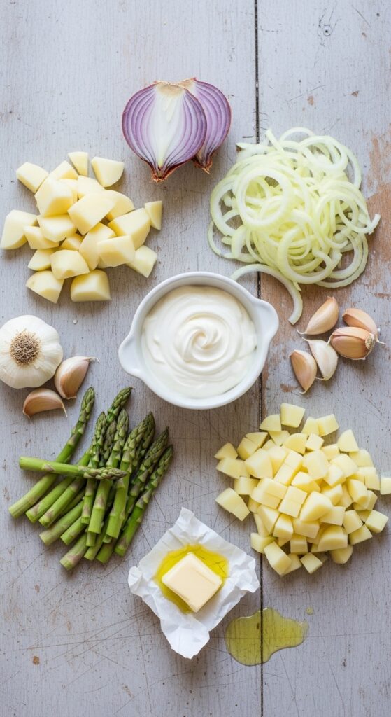 Homemade Soup Ingredients Setup