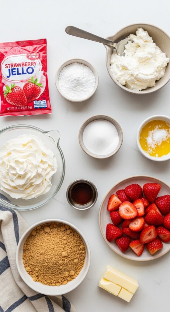 Homemade Strawberry Jello Lasagna Ingredients