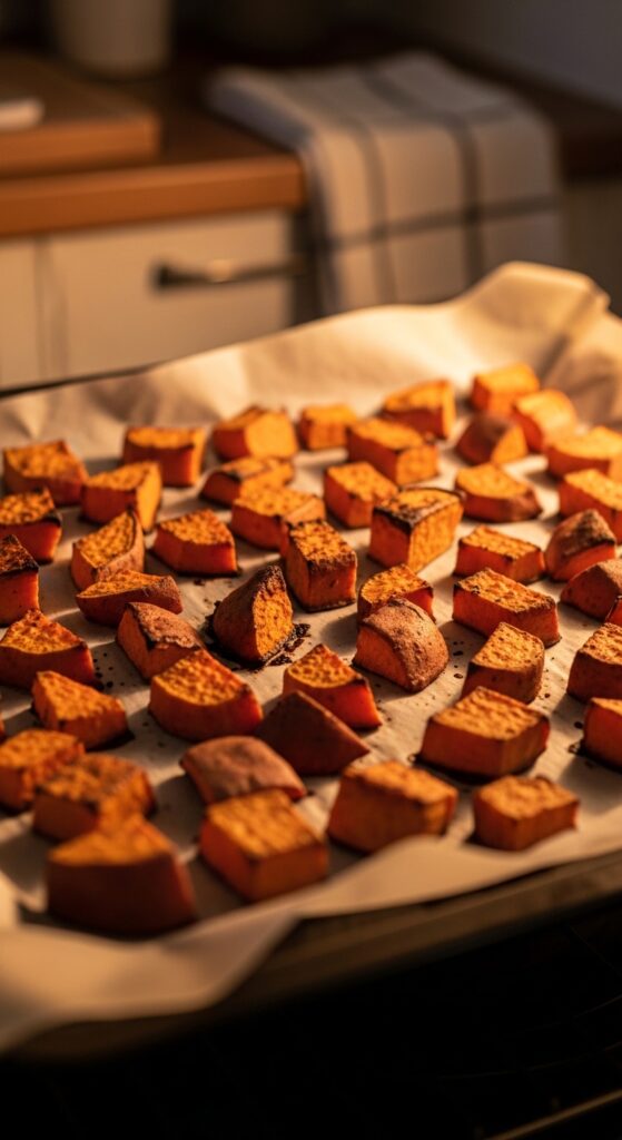 Homemade oven-roasting sweet potato