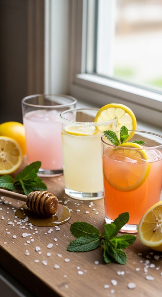 Homemade-style image of three glasses