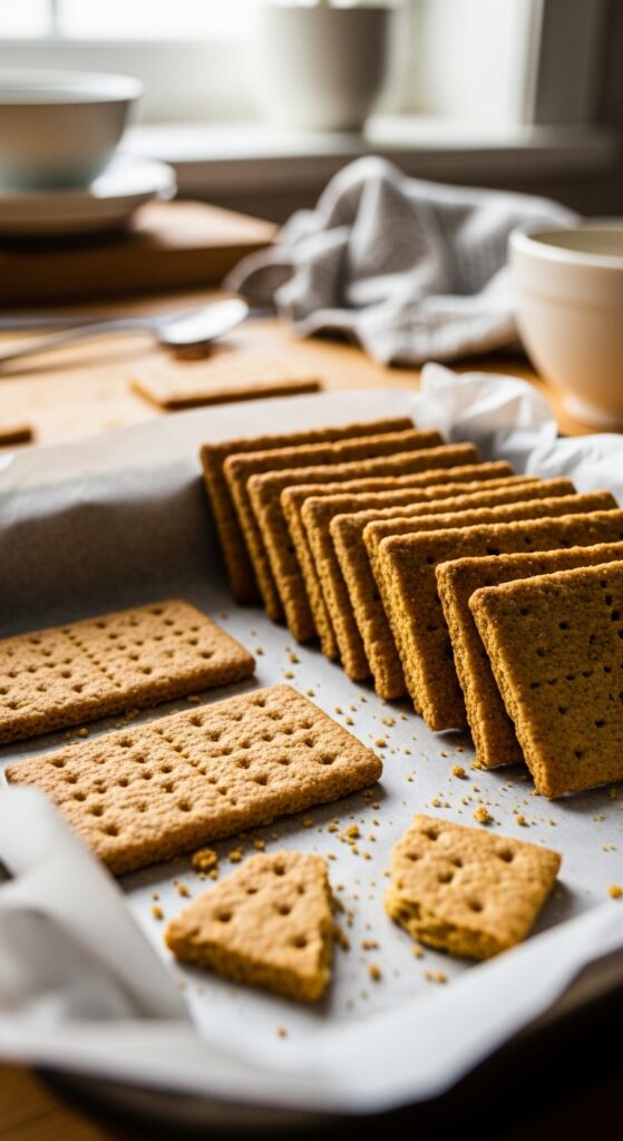 Layering Graham Crackers