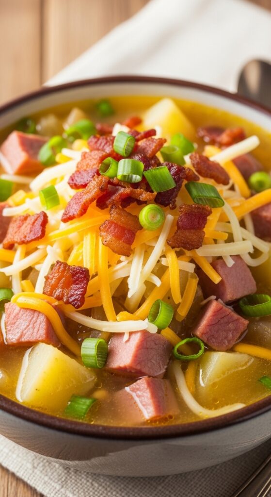 Loaded Ham and Potato Soup Variation