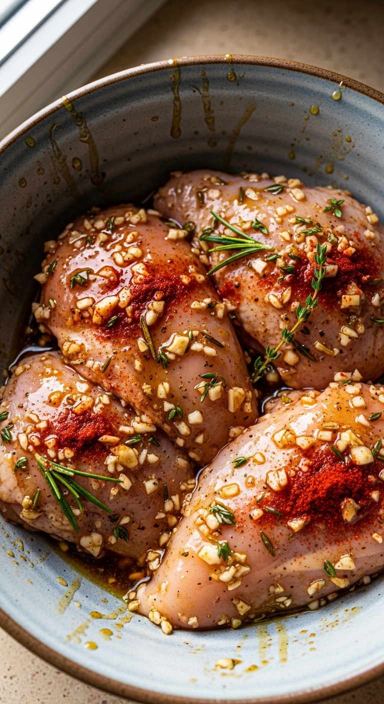 Marinated Chicken in a Mixing Bowl