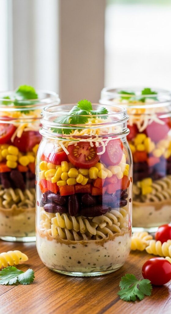 Mason Jar Southwestern Pasta Salad