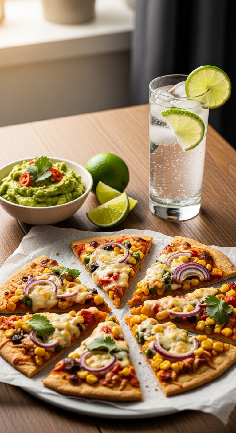 Mexican Street Corn Flatbread with Sides