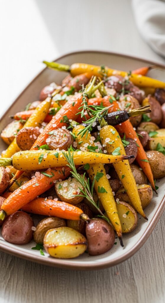 Pink Salt on Roasted Vegetables