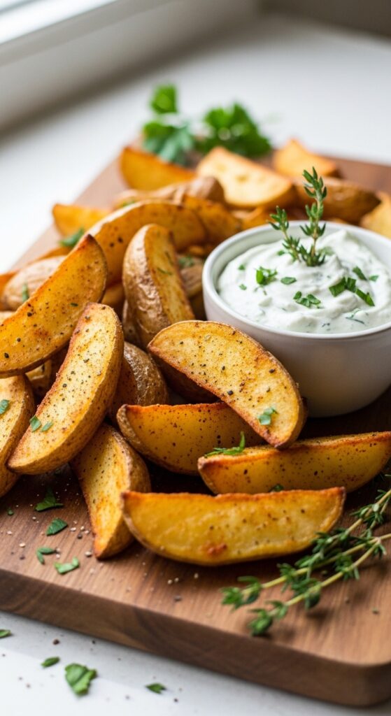 Potato Wedges with Herb Dip