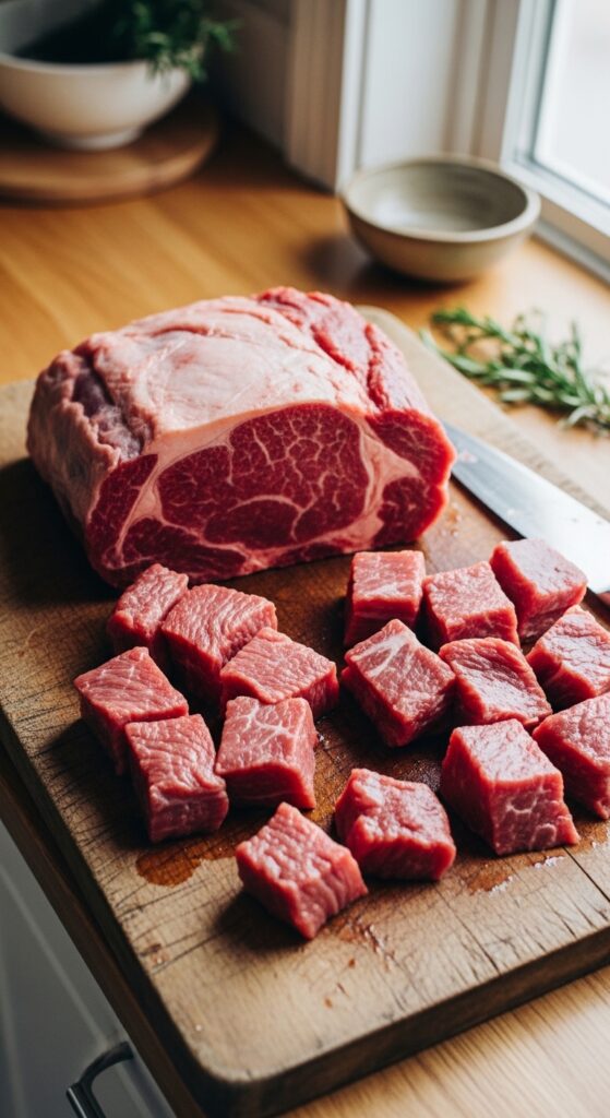 Preparing Fresh Beef for Soup
