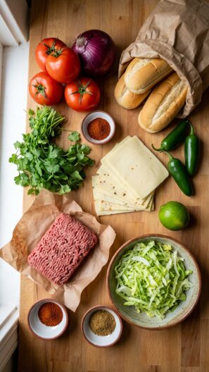 Real Kitchen Ingredients for Mexican Chopped Cheese
