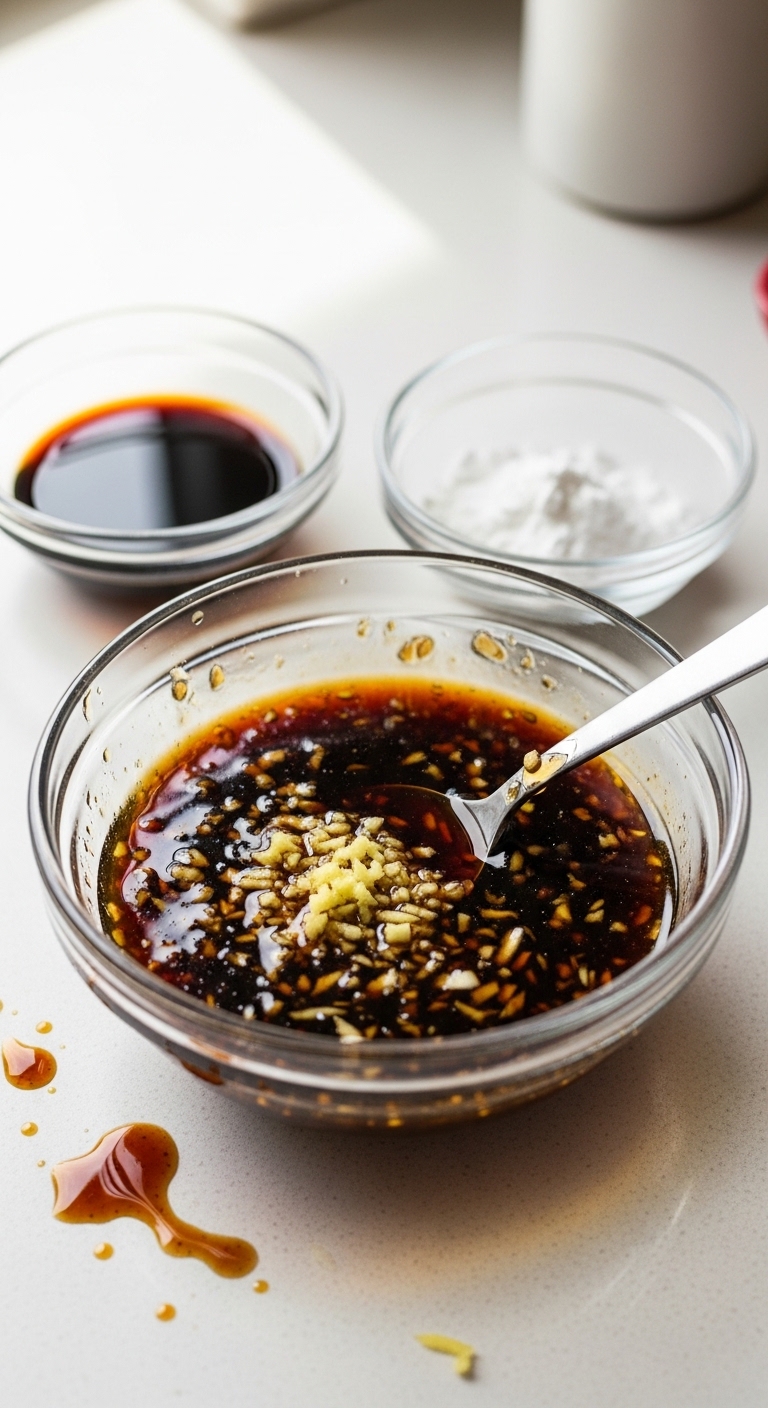 Simple Homemade Stir Fry Sauce in Glass Bowl