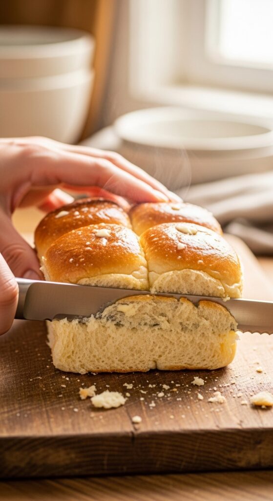 Slicing Homemade Slider Buns