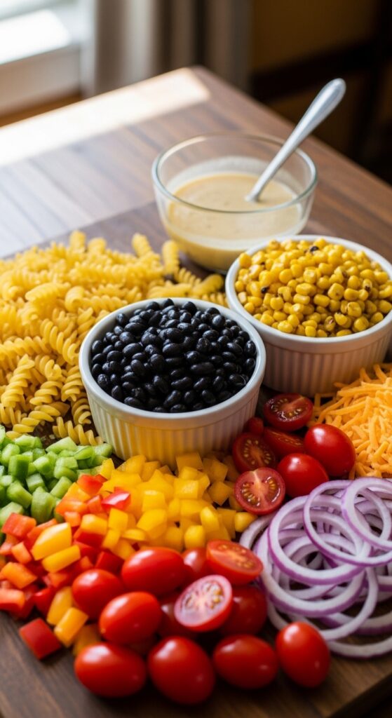 Southwestern Pasta Salad Ingredients