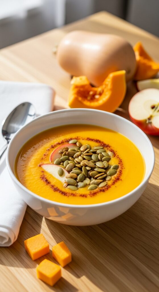 Spicy Butternut Squash & Apple Soup