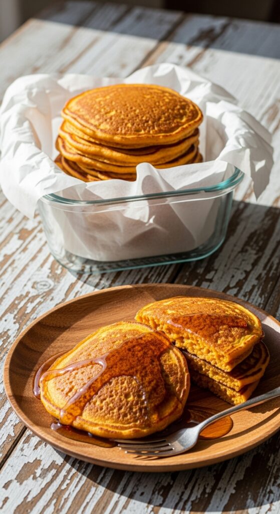 Stack of homemade sweet potato pancakes